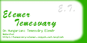 elemer temesvary business card