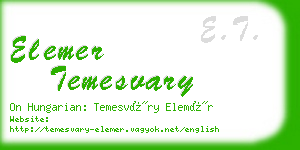 elemer temesvary business card